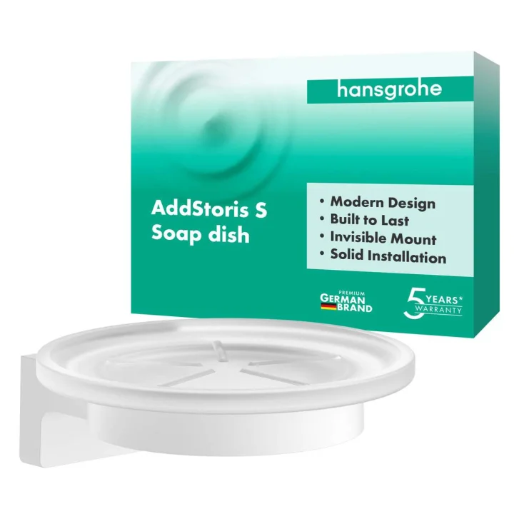 Hansgrohe AddStoris S - Mydlovnička s držiakom, matné sklo/matná biela 41766700