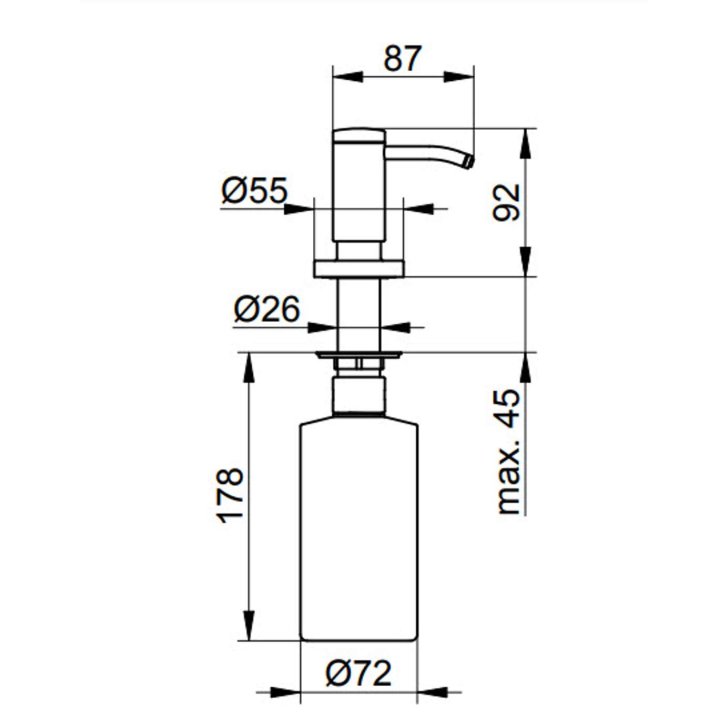 Keuco Plan - Dávkovač mydla, vstavaný, 500 ml, chróm 14949010200