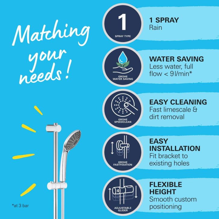 Grohe Vitalio Joy - Set sprchovej hlavice, tyče a hadice, chróm 27322000