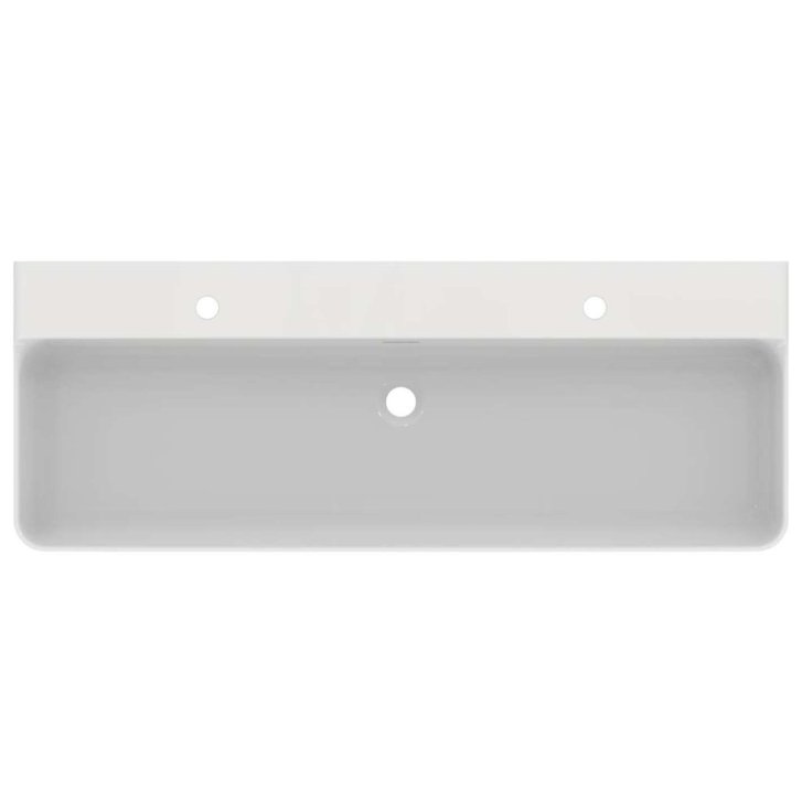 Ideal Standard Conca Ceram - Dvojumývadlo na dosku, 120x45 cm, s prepadom, otvory na batérie, biela T383901