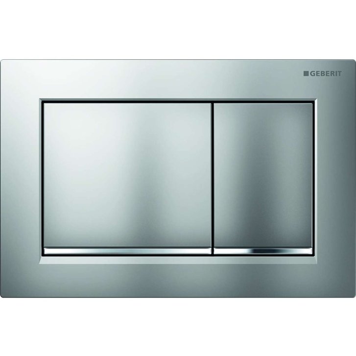 Geberit Omega20 - Ovládacie tlačidlo splachovania, easy-to-clean, matný chróm/lesklý chróm 115.080.JQ.1