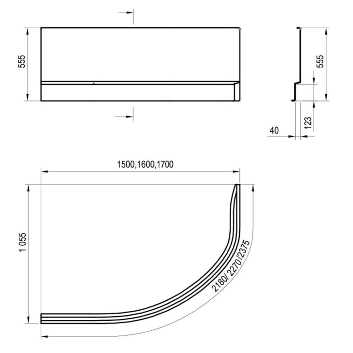 Ravak - Čelný panel A 150 L k vani Rosa II, 1500 mm, ľavý, biela CZK1200AN0