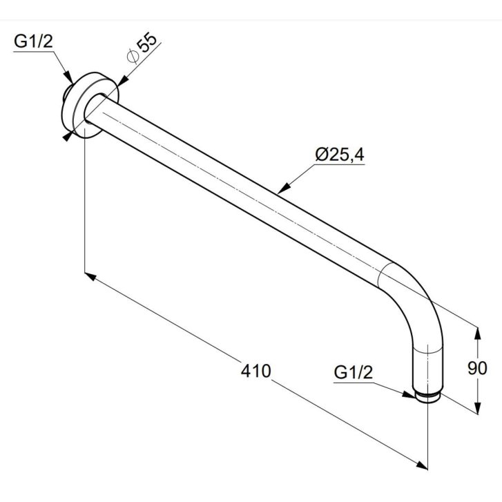 Kludi A-Qa - Sprchové rameno 40 cm, matná čierna 6651439-00