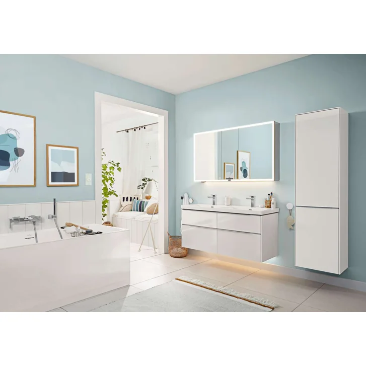 Villeroy & Boch Subway 3.0 - Dvojumývadlo nábytkové, 130x47 cm, s prepadom, otvory na batérie, alpská biela 4A71D501