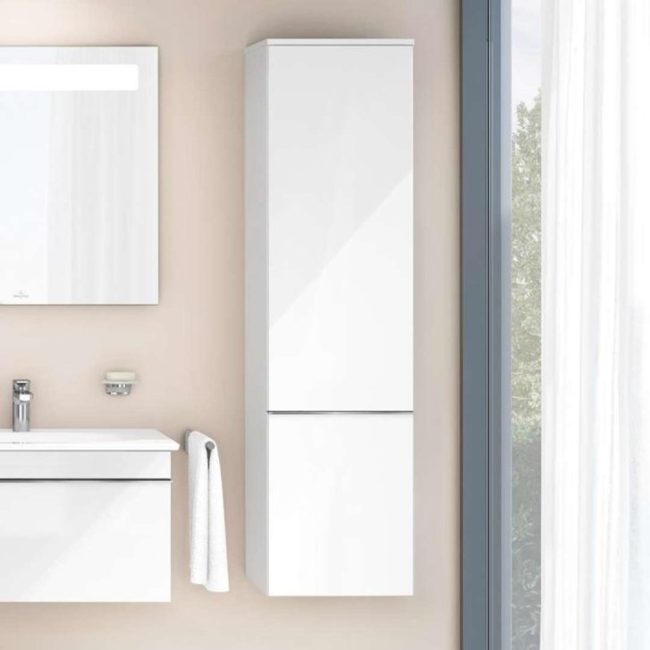 Villeroy & Boch Venticello - Skrinka vysoká, 40x155x37 cm, pánty vpravo, Glossy White A95111DH