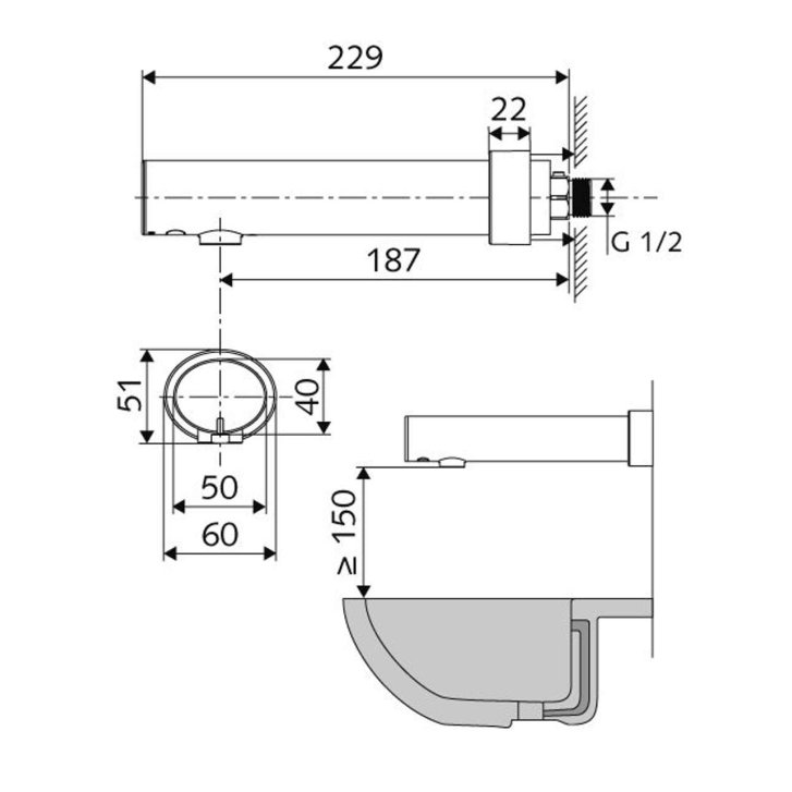 Schell Modus - Elektronická umývadlová batéria E, HD-K, na 1 druh vody, batériové napájanie, chróm 019530699
