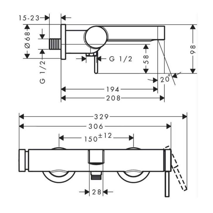 Hansgrohe Finoris - Vaňová batéria, matná biela 76420700