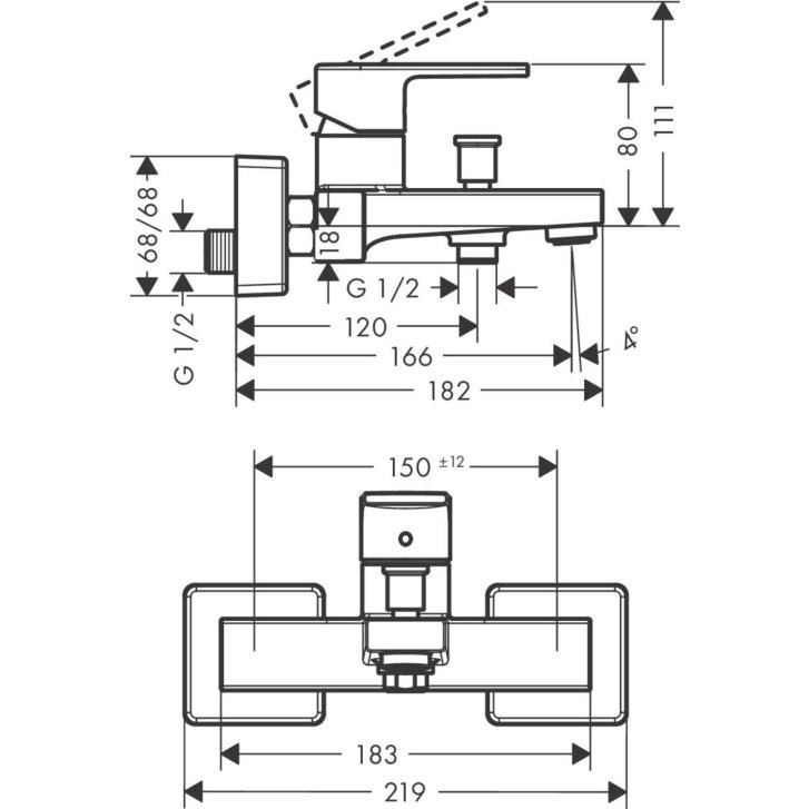 Hansgrohe Vernis Shape - Vaňová batéria, matná čierna 71450670