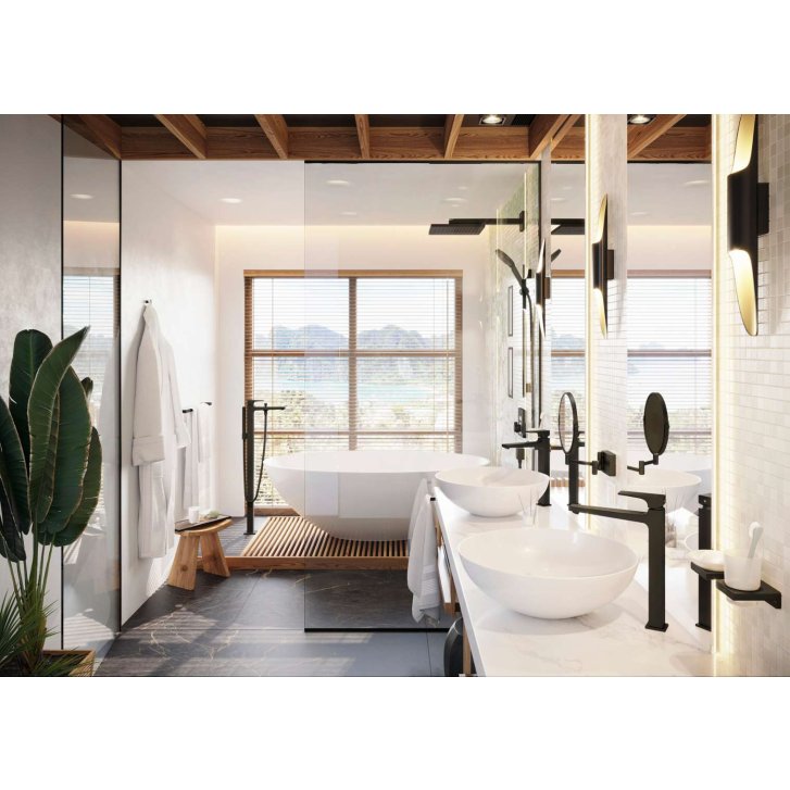 Hansgrohe AddStoris - Kozmetické nástenné zrkadlo, matná čierna 41791670