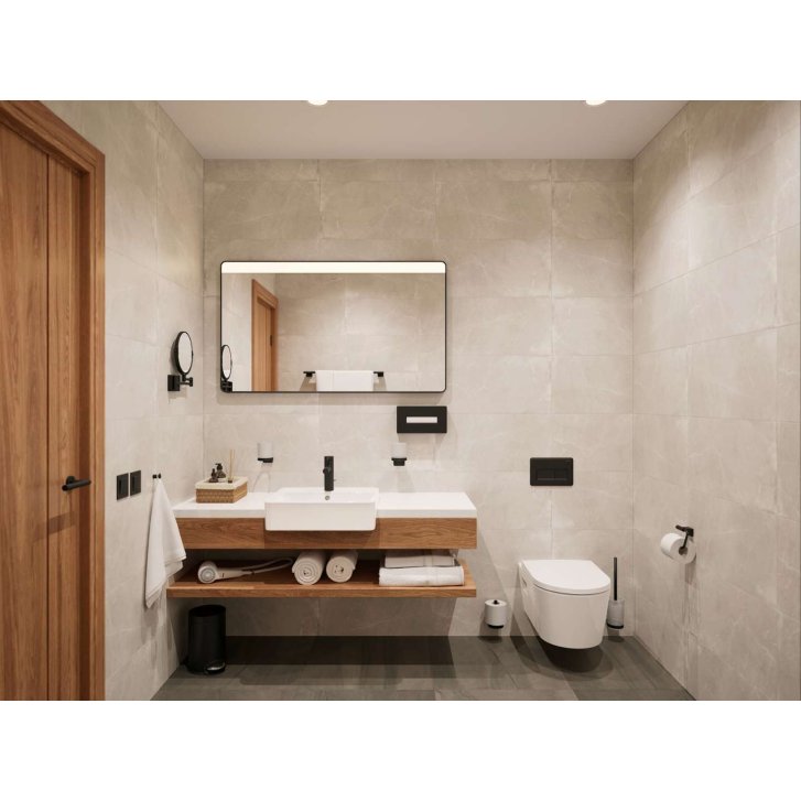 Hansgrohe AddStoris - Kozmetické nástenné zrkadlo, matná čierna 41791670