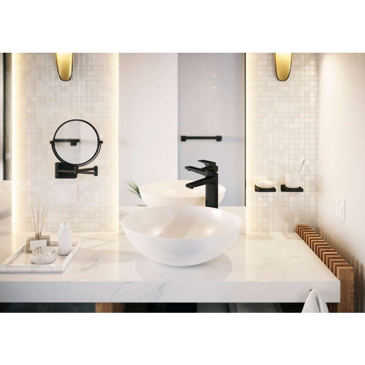 Hansgrohe AddStoris - Kozmetické nástenné zrkadlo, matná čierna 41791670
