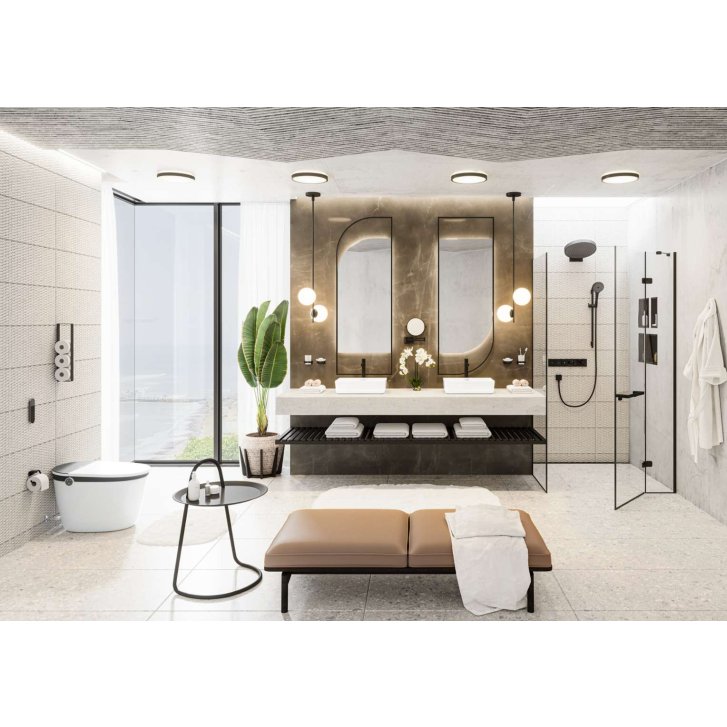 Hansgrohe AddStoris - Kozmetické nástenné zrkadlo, matná čierna 41791670