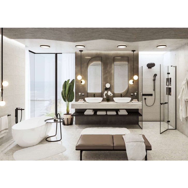 Hansgrohe AddStoris - Kozmetické nástenné zrkadlo, matná čierna 41791670