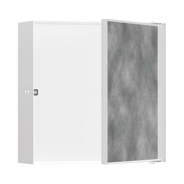 Hansgrohe XtraStoris Rock - Výklenok do steny, s dvierkami, 30x30x10 cm, matná biela 56085700