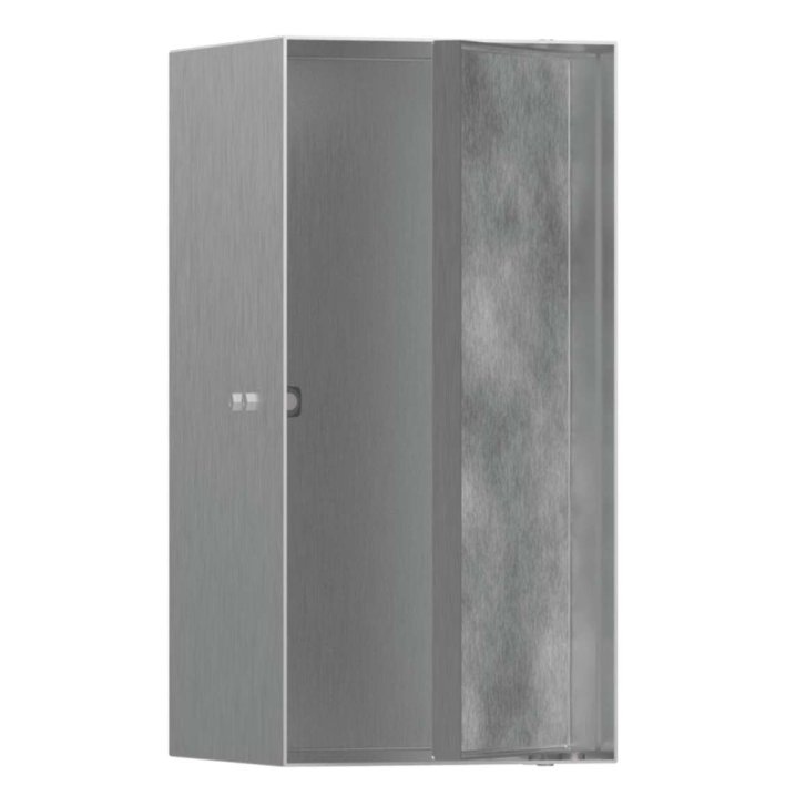 Hansgrohe XtraStoris Rock - Výklenok do steny, s dvierkami, 30x15x14 cm, kefovaná nerezová 56088800