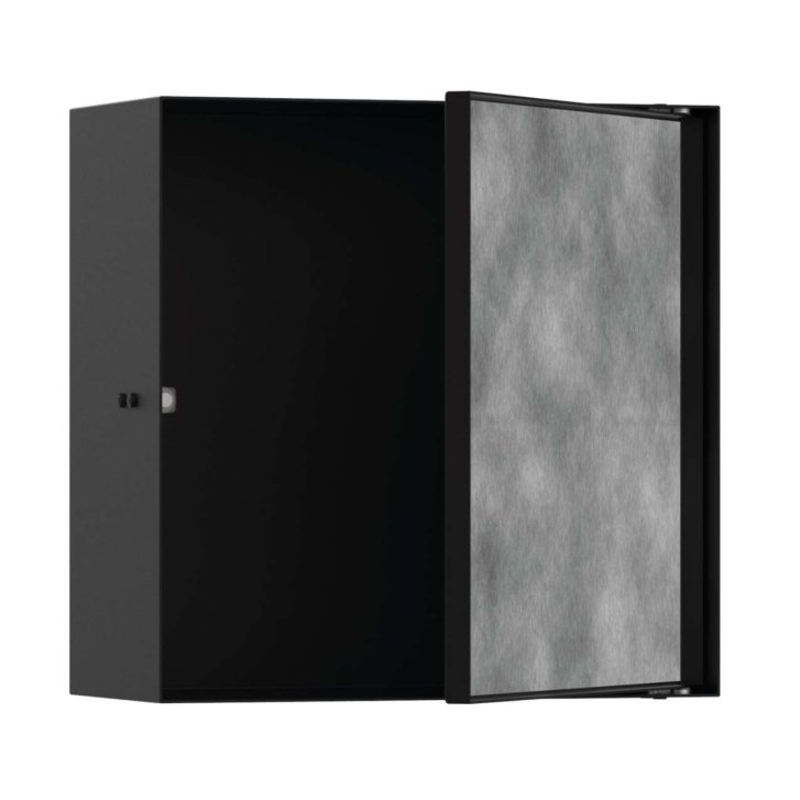 Hansgrohe XtraStoris Rock - Výklenok do steny, s dvierkami, 30x30x14 cm, matná čierna 56091670