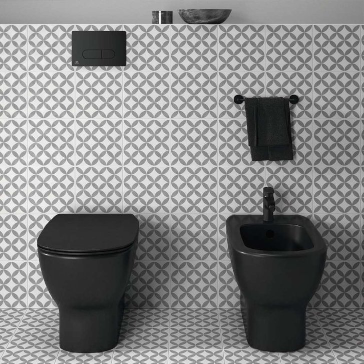 Ideal Standard Cerafine O - Bidetová batéria s výpustom, čierna BC705XG