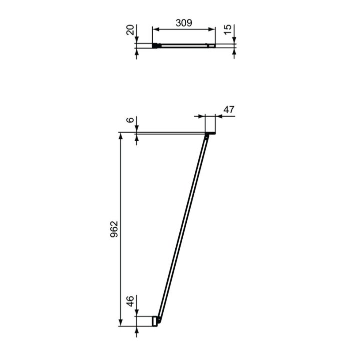 Ideal Standard Connect 2 - Upevňovacie rameno, čierna K9381V3