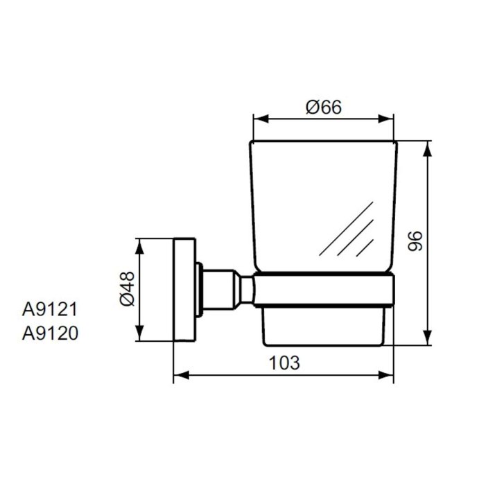 Ideal Standard IOM - Pohárik na zubné kefky a pastu s držiakom, čierna/satinované sklo A9120XG