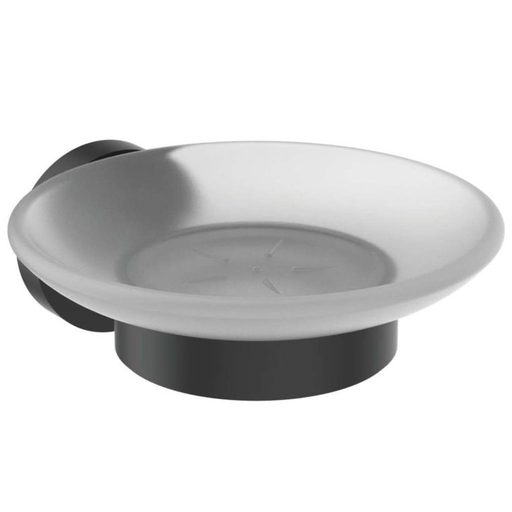 Ideal Standard IOM - Mydlovnička s držiakom, čierna/satinované sklo A9122XG