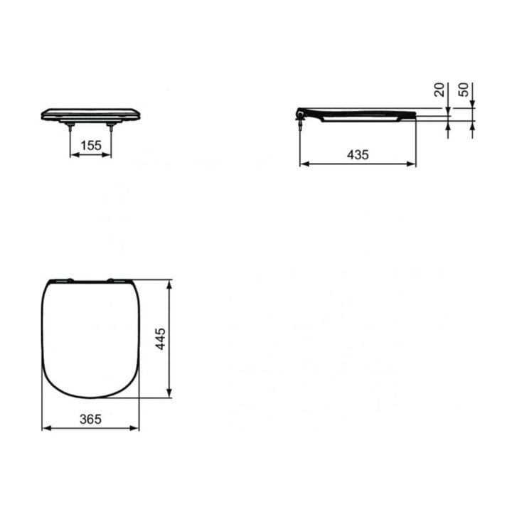 Ideal Standard Tesi - WC doska ultra plochá, SoftClose, čierna T3527V3