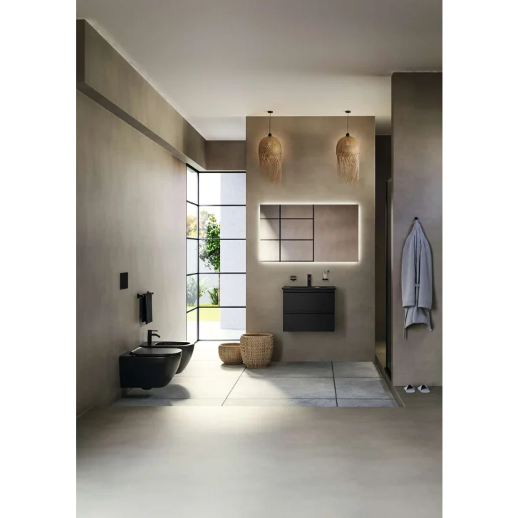 Ideal Standard Tesi - Závesné WC s doskou SoftClose, Aquablade, čierna T3546V3
