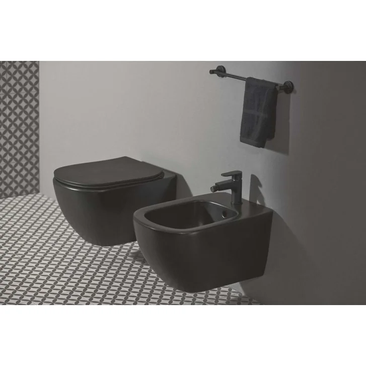 Ideal Standard Tesi - Závesné WC s doskou SoftClose, Aquablade, čierna T3546V3