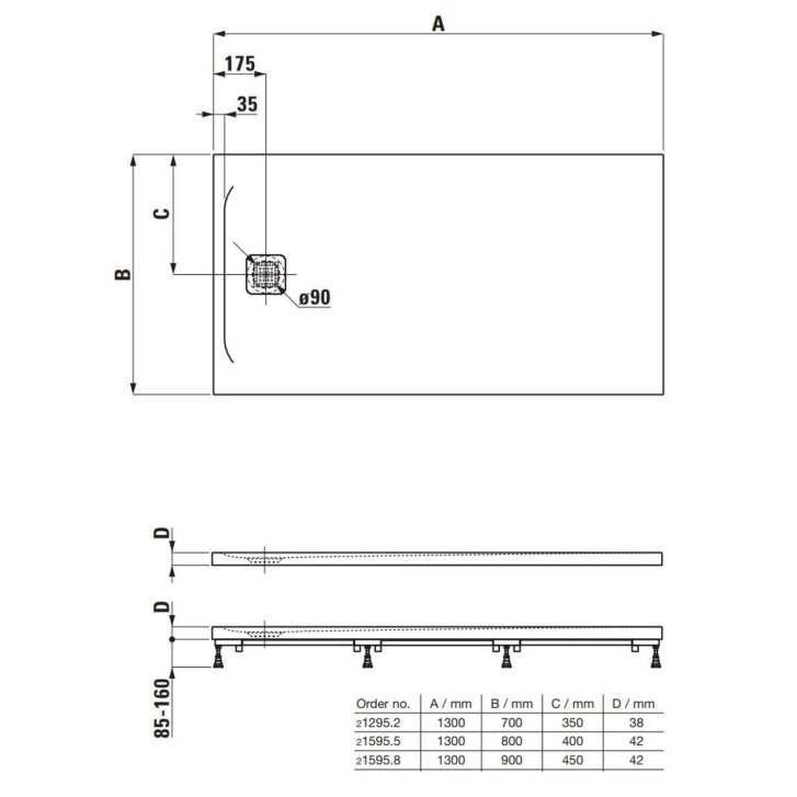 Laufen Pro - Sprchová vanička 130x90 cm, biela H2159580000001