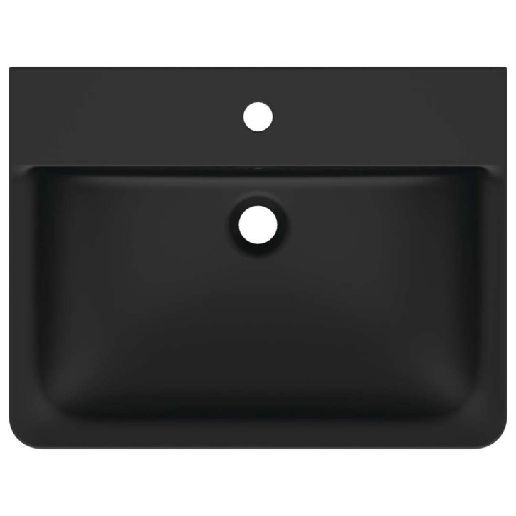 Ideal Standard Connect Air - Umývadielko Cube, 40x35x16 cm, s prepadom, otvor na batériu, čierna E0307V3