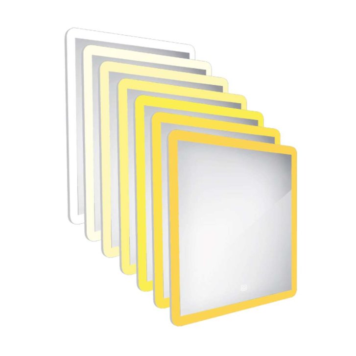 Nimco - Zrkadlo s LED osvetlením, 80x60 cm, dotykový senzor, hliník/čierna ZPC 42003V-90