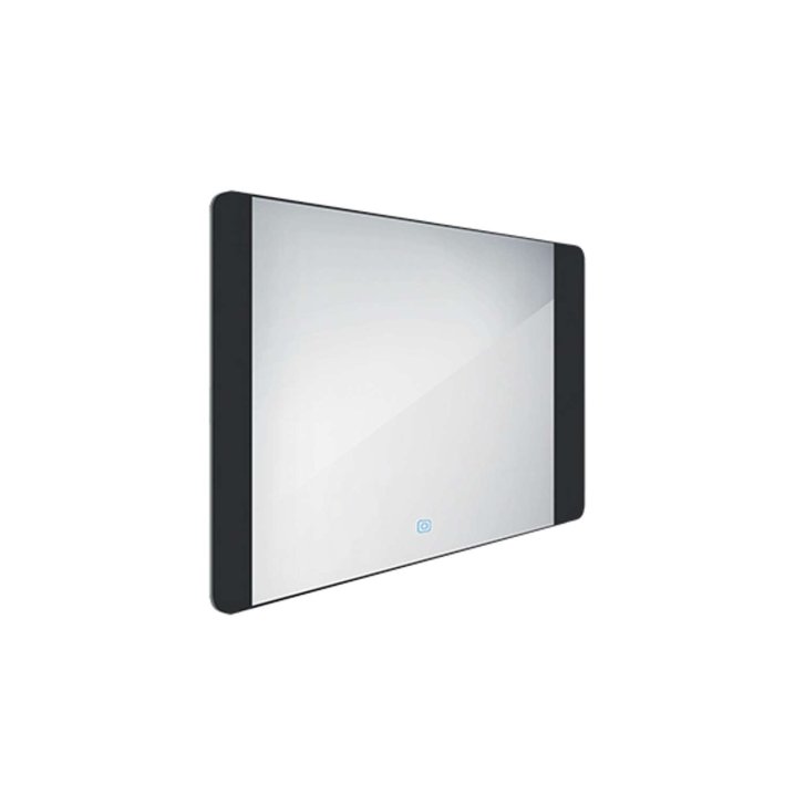 Nimco - Zrkadlo s LED osvetlením, 80x60 cm, dotykový senzor, hliník/čierna ZPC 42003V-90