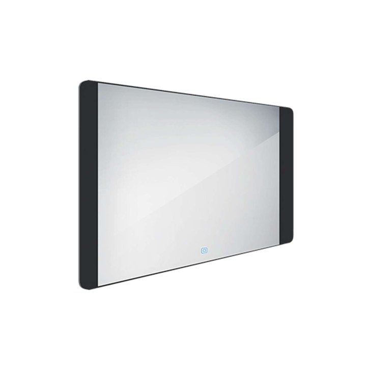 Nimco - Zrkadlo s LED osvetlením, 100x60 cm, dotykový senzor, hliník/čierna ZPC 42004V-90