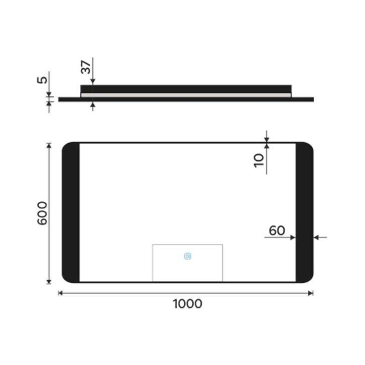 Nimco - Zrkadlo s LED osvetlením, 100x60 cm, dotykový senzor, hliník/čierna ZPC 42004V-90