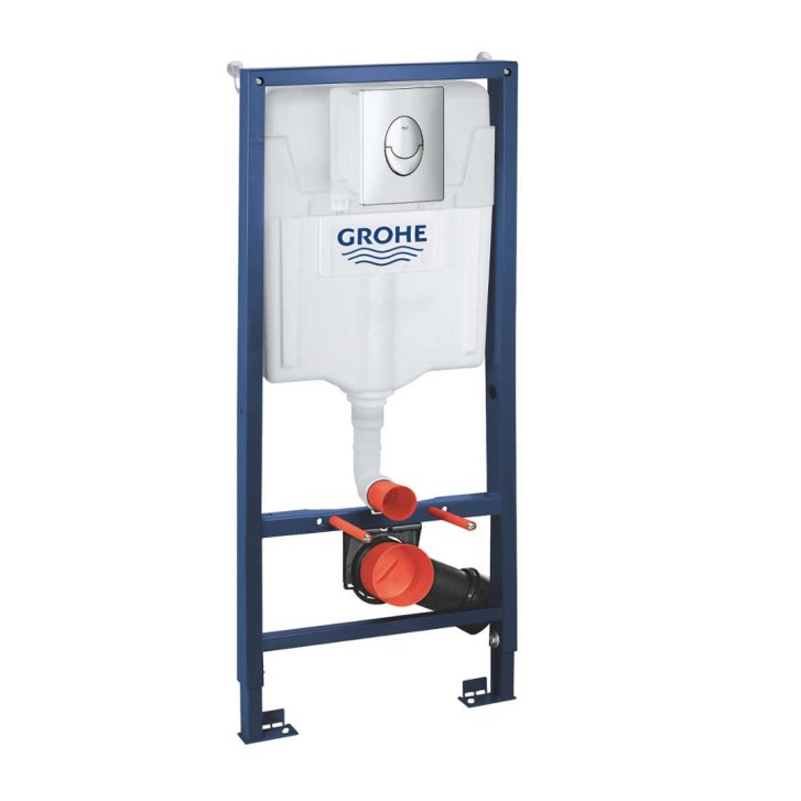 Grohe Solido - Set predstenovej inštalácie, klozetu Serel a dosky SoftClose, tlačidla Štart, chróm/biela 39583000
