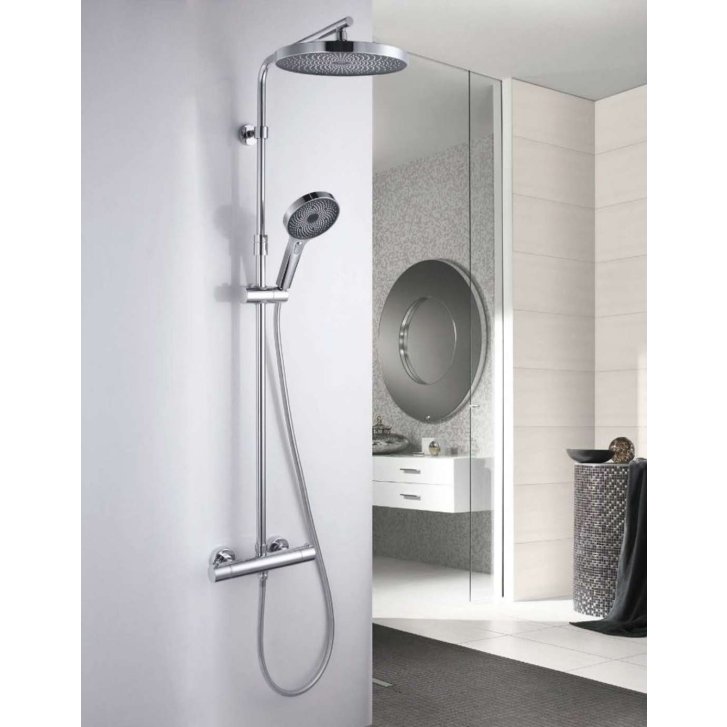 kielle Oudee - Sprchový set s termostatom, 26 cm, 3 prúdy, chróm 20602010