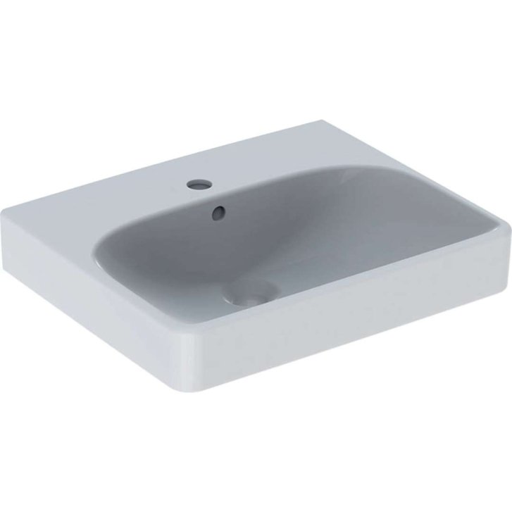 Geberit Smyle Square - Umývadlo, 50x41 cm, s prepadom, otvor na batériu, biela 500.256.01.1