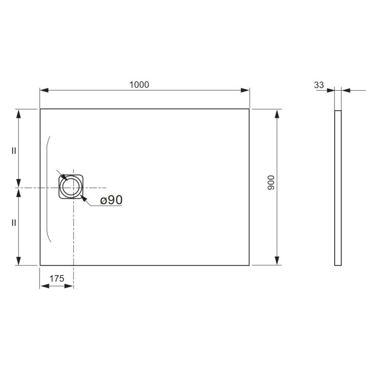 Laufen Pro - Sprchová vanička, 100x90 cm, matná betónovo sivá H2109570790001
