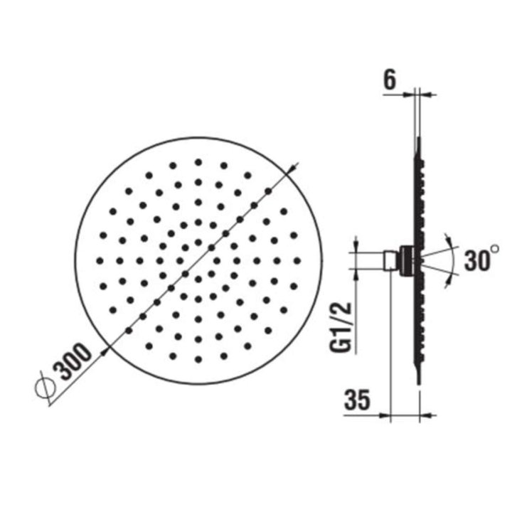 Laufen - Hlavová sprcha 30 cm, zlatoružová H3679810822321