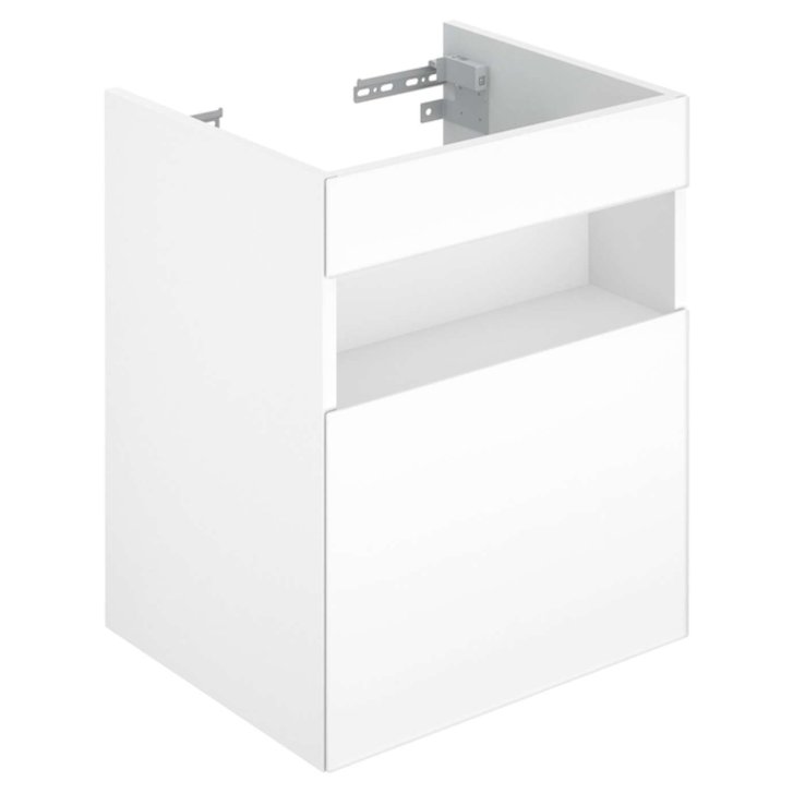 Keuco Stageline - Umývadlová skrinka, 46x63x38 cm, 1 dvierka, pánty vľavo, s osvetlením a USB, biela 32822300101