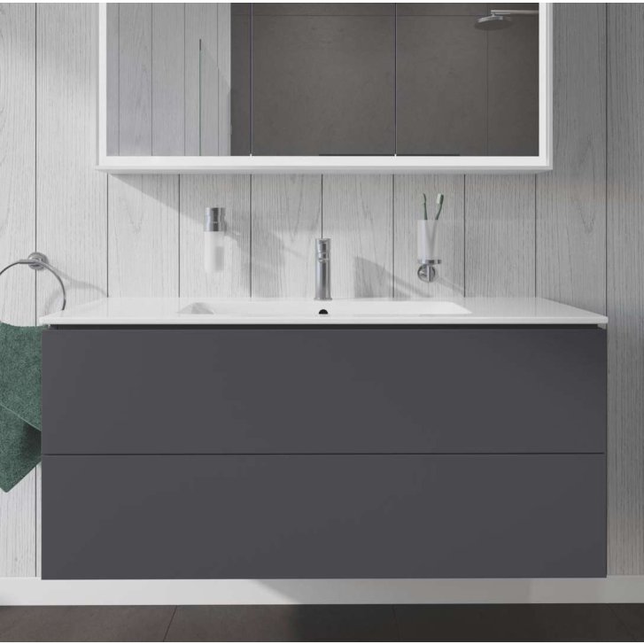 Duravit L-Cube - Umývadlová skrinka, 55x122x48 cm, 2 zásuvky, grafit mat LC624304949