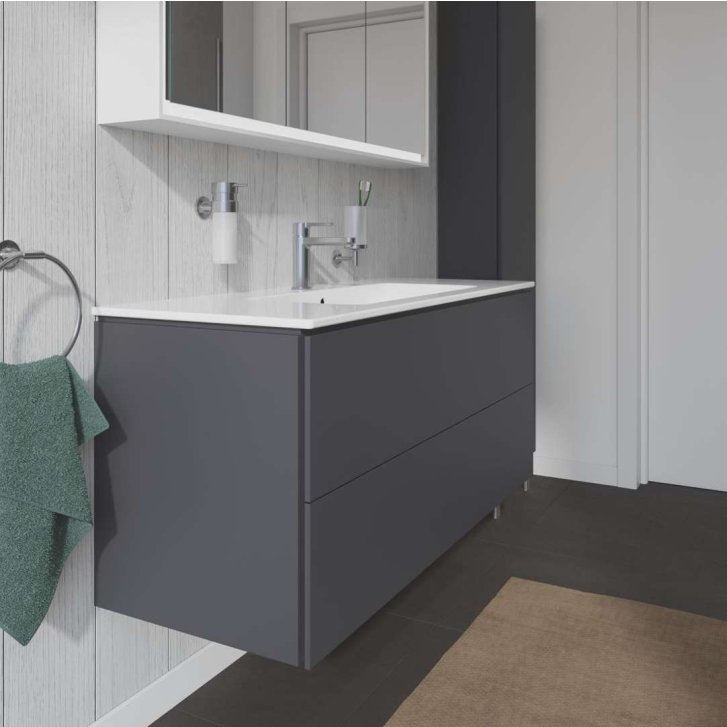 Duravit L-Cube - Umývadlová skrinka, 55x122x48 cm, 2 zásuvky, grafit mat LC624304949
