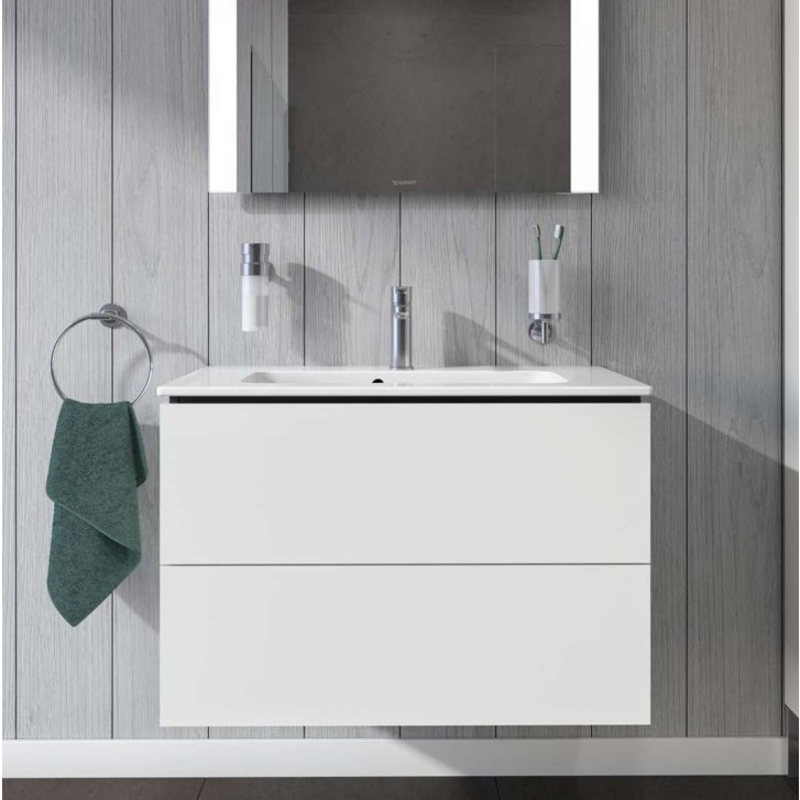 Duravit L-Cube - Umývadlová skrinka, 55x82x39 cm, 2 zásuvky, biela mat LC625701818