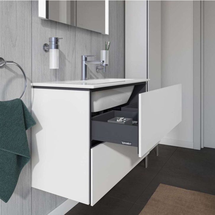 Duravit L-Cube - Umývadlová skrinka, 55x82x39 cm, 2 zásuvky, biela mat LC625701818