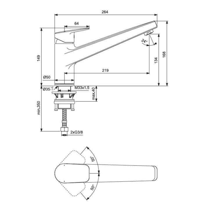 Ideal Standard CeraPlan - Drezová batéria, chróm BD321AA
