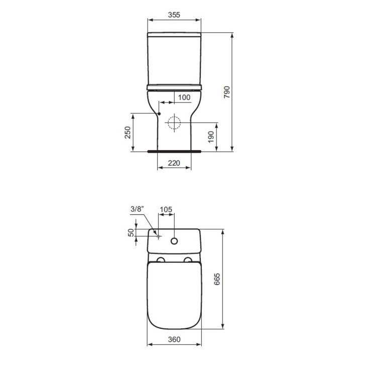 Ideal Standard i.Life A - Splachovacia nádržka, spodné napúšťanie, biela T472301