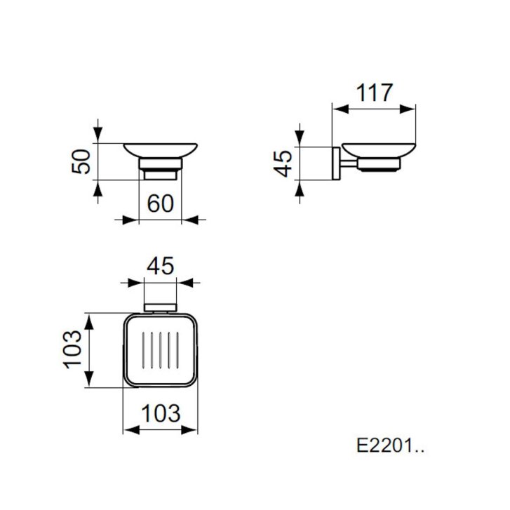 Ideal Standard IOM Square - Mydlovnička s držiakom, matné sklo/chróm E2201AA