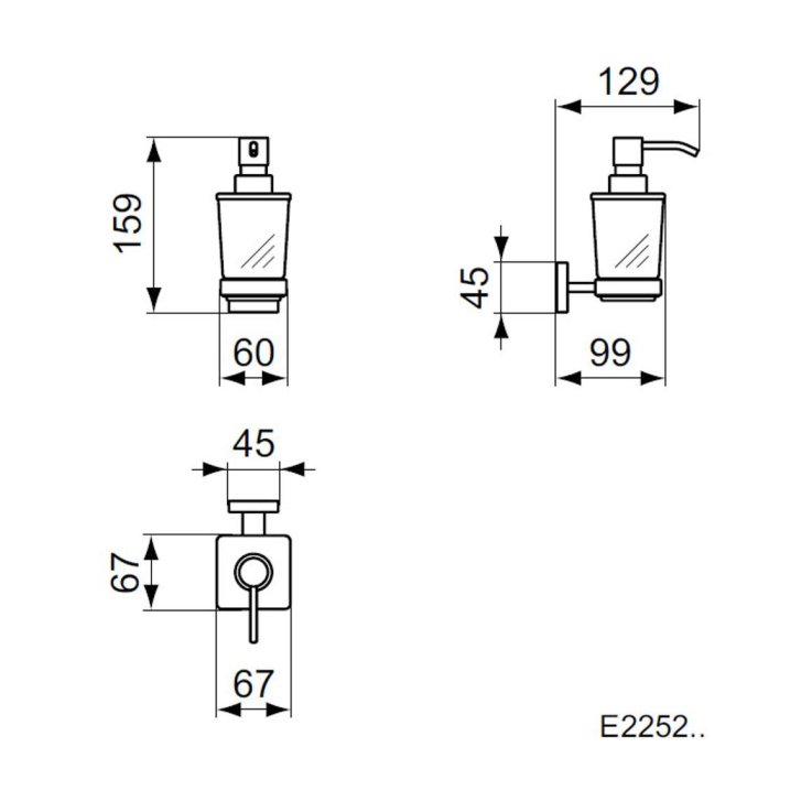 Ideal Standard IOM Square - Dávkovač mydla s držiakom, matné sklo/chróm E2252AA