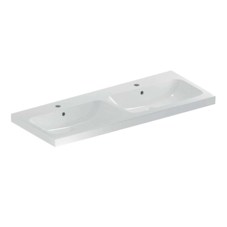 Geberit iCon - Dvojumývadlo, 120x48 cm, s prepadom, 2 otvory na batérie, biela 501.838.00.1