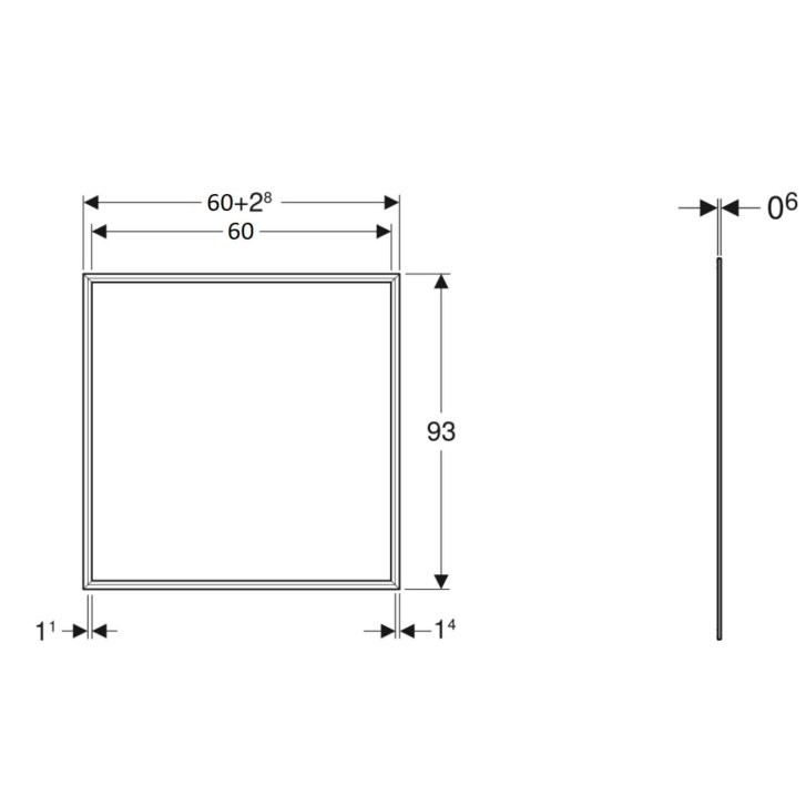 Geberit ONE - Krycí rám, 600x930 mm, na vstavanú zrkadlovú skrinku Geberit ONE, biela 505.841.00.1