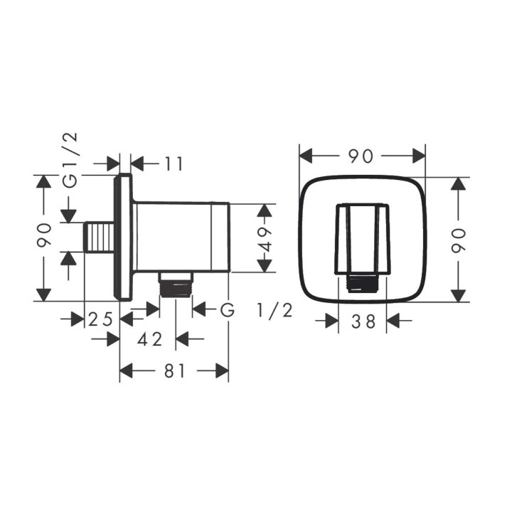 Hansgrohe Fixfit - Sprchové kolienko s držiakom, kefovaný bronz 26887140